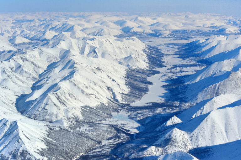 Winter Oymyakon (Yakutia) from a bird's-eye view